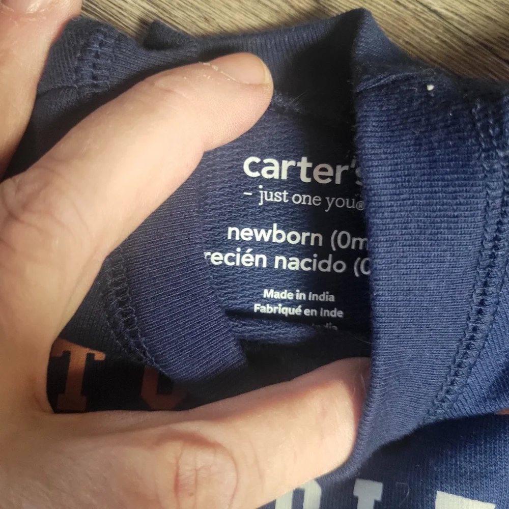 Carters NWOT 2 PC Gray‎ Football Print Baby Outfit Size Newbown